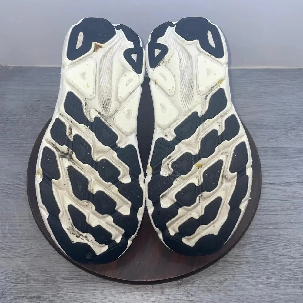 Hoka One One Clifton 9 Blanc Swim Day Shoes Women's Size 12 D WIDE 1132211 BSW